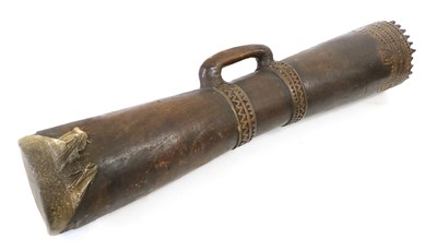 Lot 165 - A Papua New Guinea Kundu Drum, made from a...