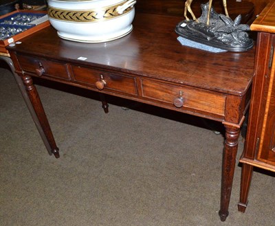 Lot 735 - 19th century mahogany side table with three drawers