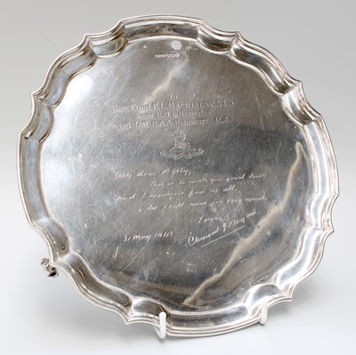 Lot 1024 - A George V Silver Salver, by Harrison Fisher...