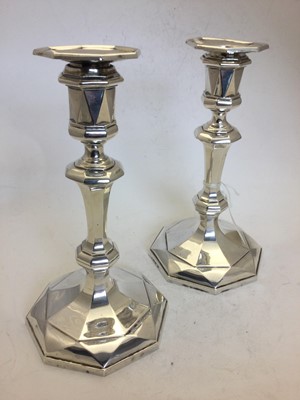 Lot 2117 - A Pair of George V Silver Candlesticks