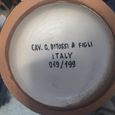 Lot 381 - Bitossi and Figli Rettangol Vase, enamelled in...