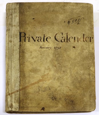 Lot 33 - ‘Private Calender (sic) January 1795'. A very...