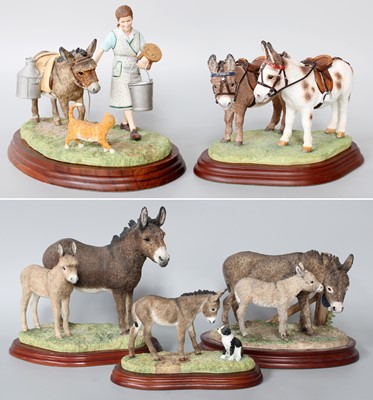 Lot 210a - Border Fine Arts Donkey and Foal Models,...