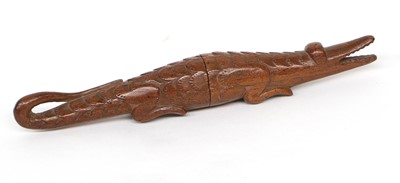 Lot 2149 - Novelty Treen Crocodile Needle Case, with...