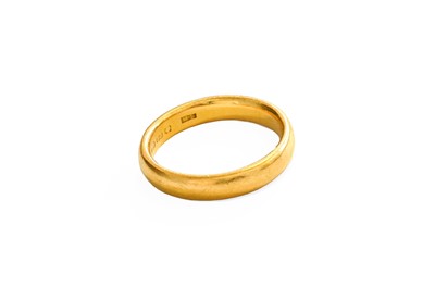 Lot 54 - A 22 Carat Gold Band Ring, finger size P