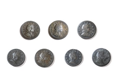 Lot 119 - George I, Halfpennies, 7 coins comprising;...