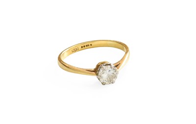 Lot 111 - An 18 Carat Gold Diamond Solitaire Ring, the...