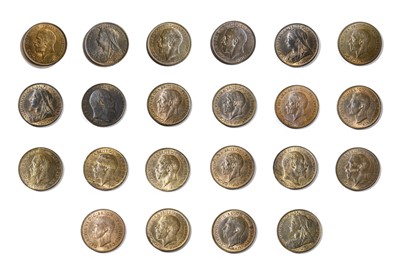 Lot 223 - Victoria, Young Head Pennies, 13 in total...