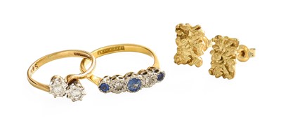 Lot 76 - A Sapphire and Diamond Five Stone Ring,...