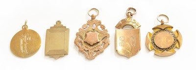Lot 73 - Five 9 Carat Gold Medallions, of varying...