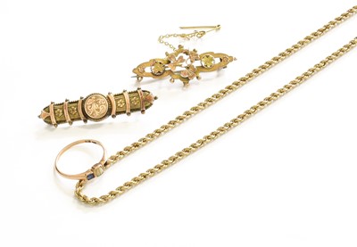 Lot 168 - A 9 Carat Gold Rope Twist Necklace, length...