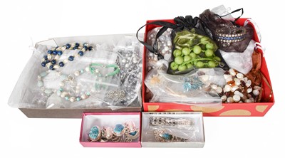 Lot 181 - A Quantity of Costume and Silver Jewellery,...