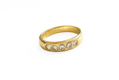 Lot 90 - An 18 Carat Gold Diamond Five Stone Ring, the...