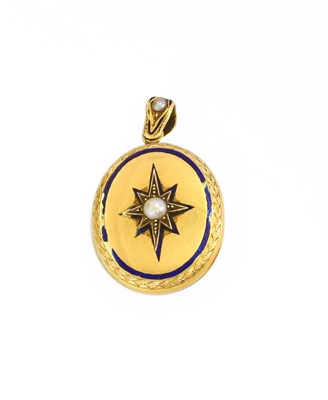 Lot 106 - A Victorian Enamel Split Pearl Locket, with a...