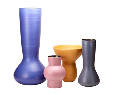 Lot 253 - Rina Menardi Vase, blue glazed, labelled,...