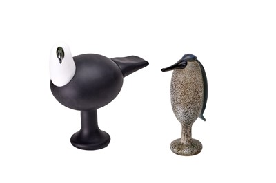 Lot 300 - Two Iittala Glass Birds, designed by Oiva...