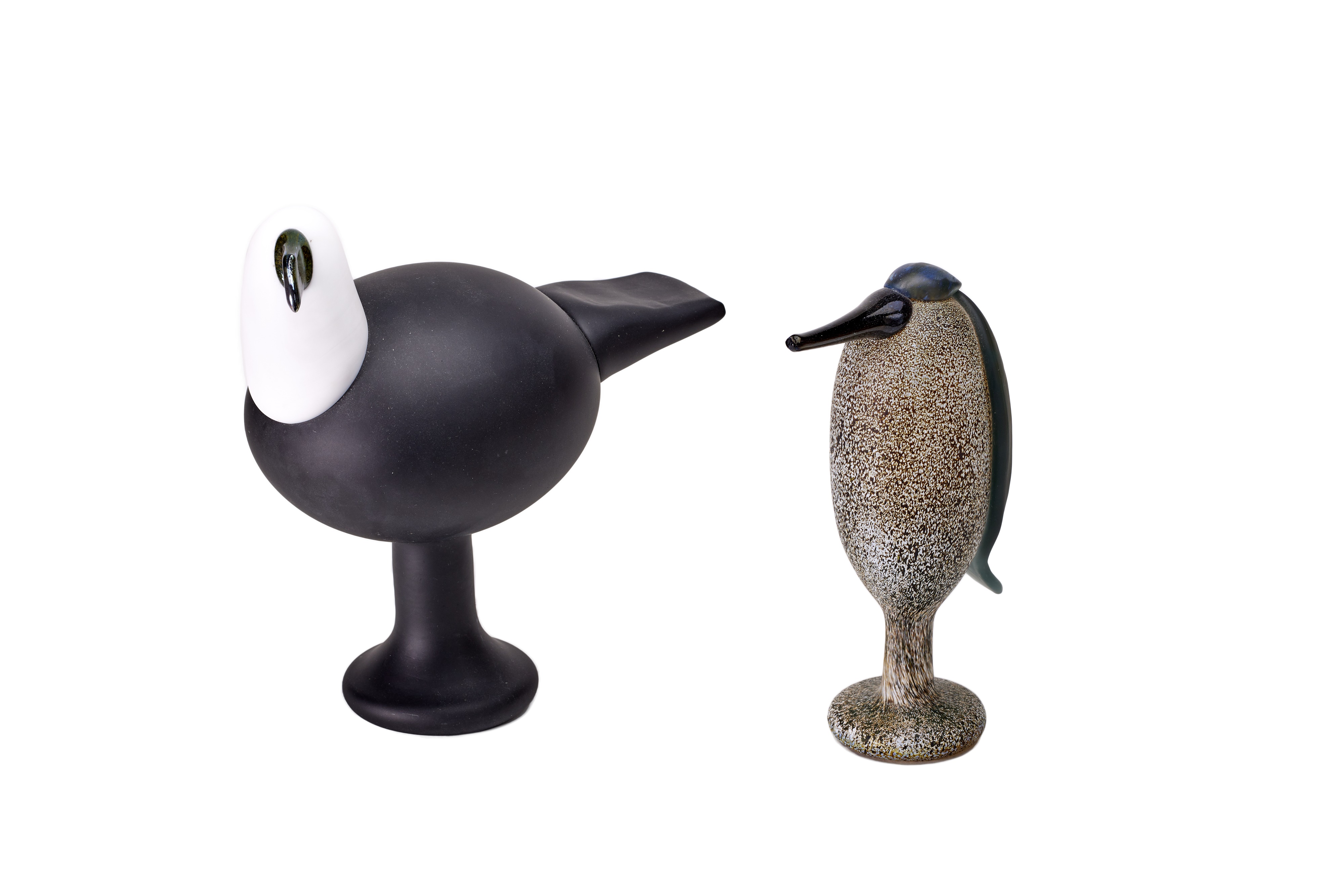 Lot 300 - Two Iittala Glass Birds, designed by Oiva