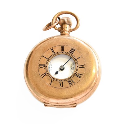 Lot 129 - A 9 Carat Gold Half Hunter Waltham Pocket Watch