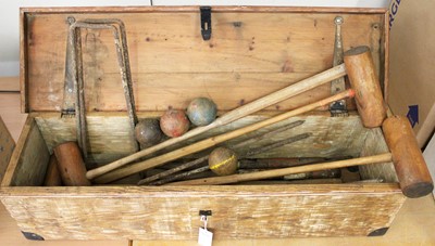 Lot 1125 - A Cased Croquet, set by F.H.Ayres Ltd, London