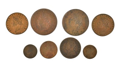 Lot 180 - Selection of George IV Copper Coins, 8 coins...