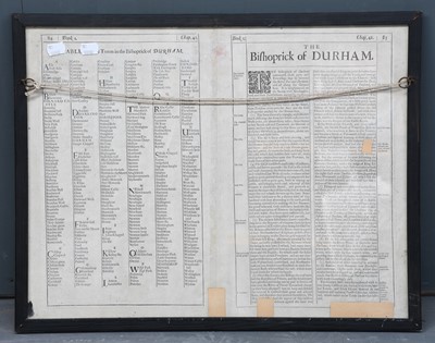 Lot 397 - Framed Map of Durham, Harlequin Rugby match...