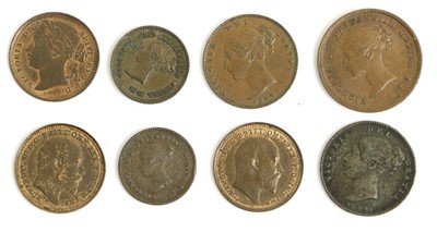 Lot 236 - Assortment of Fractional Copper Coins; 8 coins...