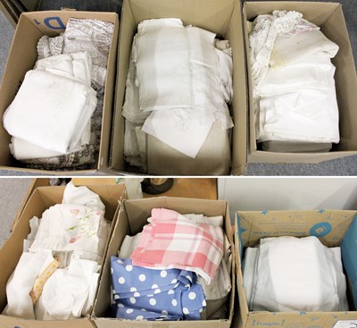 Lot 1124 - Assorted White Linen, Textiles comprising bed...