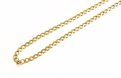 Lot 138 - A 9 Carat Gold Flat Curb Link Necklace, length...