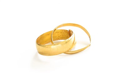 Lot 157 - Two 22 Carat Gold Band Rings, bands cut (a.f.)