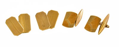 Lot 136 - A Pair of 9 Carat Gold Cufflinks; and Another...