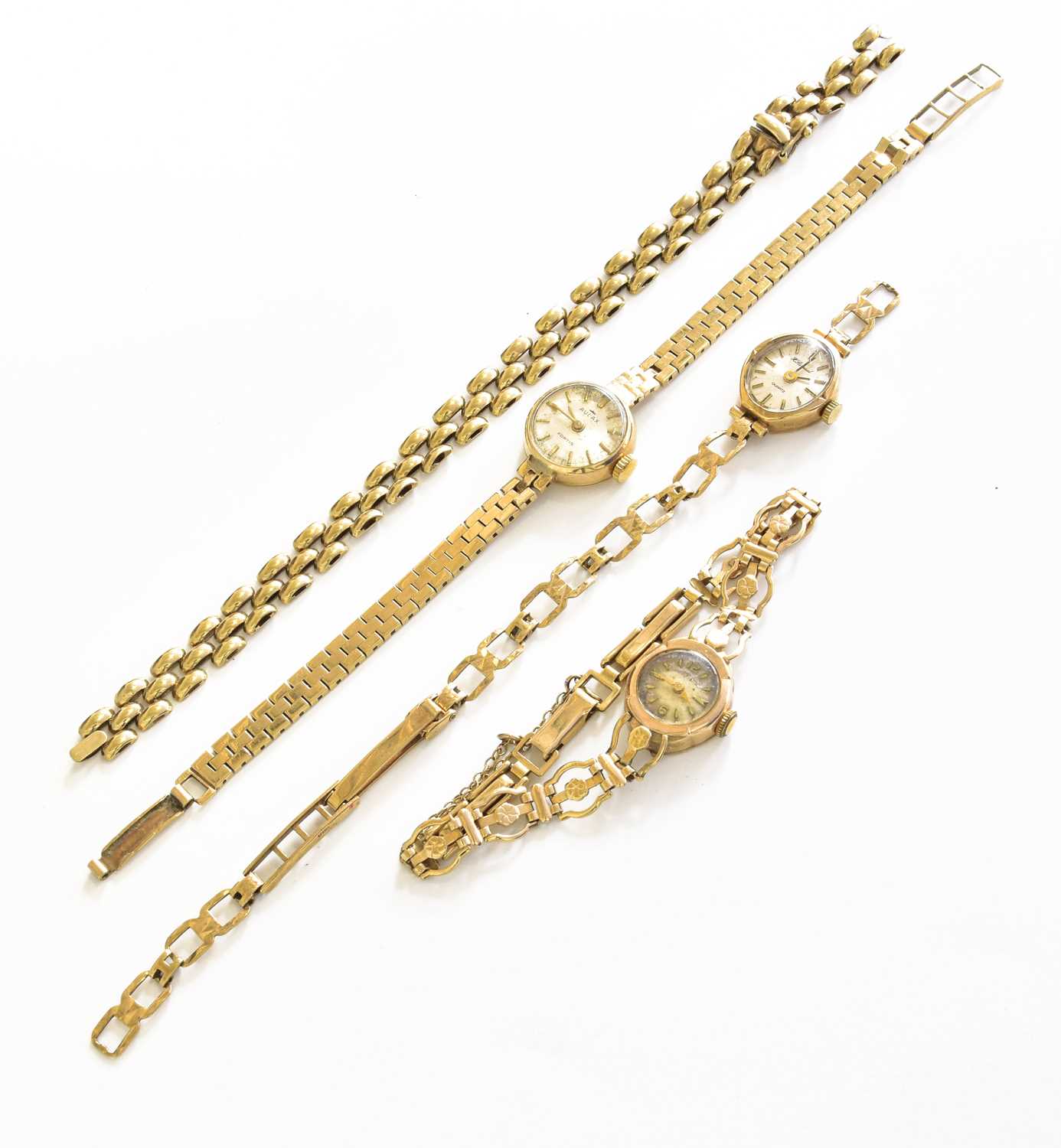 Lot 62 - Three Lady's 9 Carat Gold Wristwatches and a...