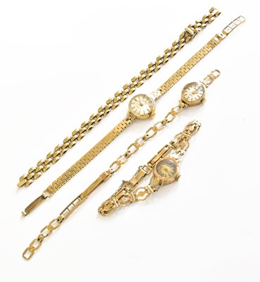 Lot 62 - Three Lady's 9 Carat Gold Wristwatches and a...