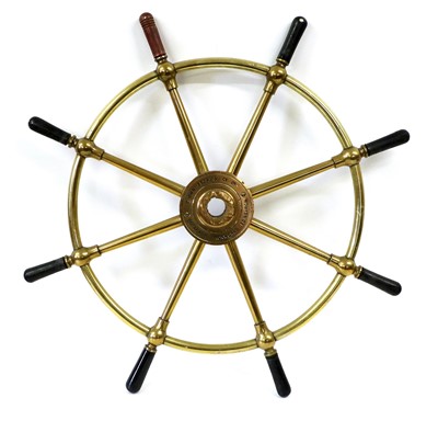 Lot 82 - A 20th Century Ship's Brass Wheel by Brown...