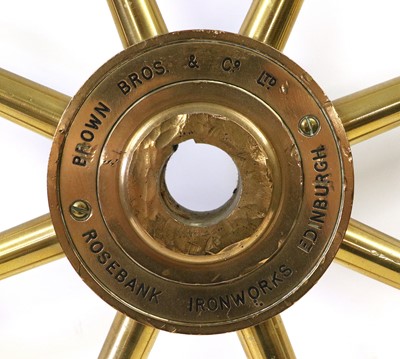 Lot 82 - A 20th Century Ship's Brass Wheel by Brown...