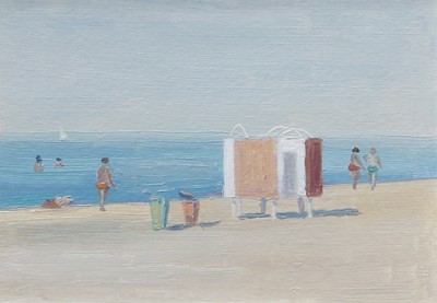 Lot 1070 - Russian School (20th Century) Beach Scene Oil...