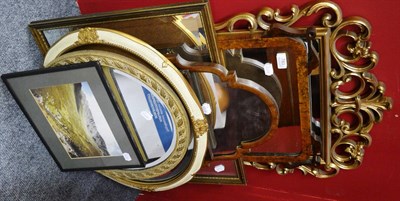 Lot 783 - Seven various mirrors and a framed photograph