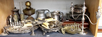 Lot 328 - A Collection of Silver Plate, including bottle...