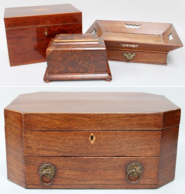 Lot 333 - A 19th Century Mahogany Sewing Box; a mahogany...