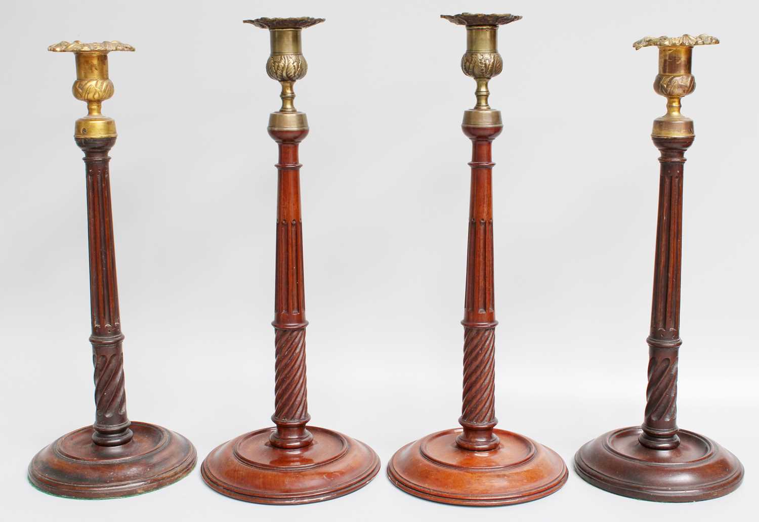 Lot 231 - Two Pairs of Mahogany 19th Century Gilt Metal...