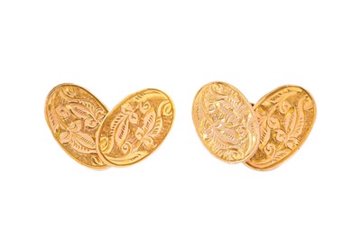 Lot 371 - A Pair of 9 Carat Gold Cufflinks, comprising...