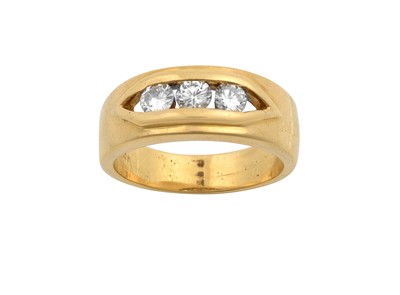 Lot 2165 - A Diamond Three Stone Ring the round brilliant...
