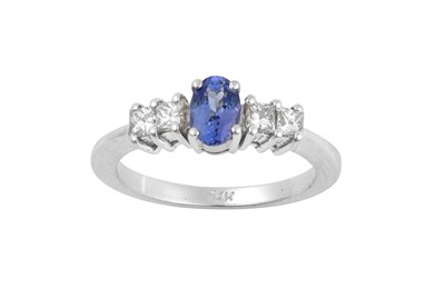 Lot 2004 - A Tanzanite and Diamond Five Stone Ring the...