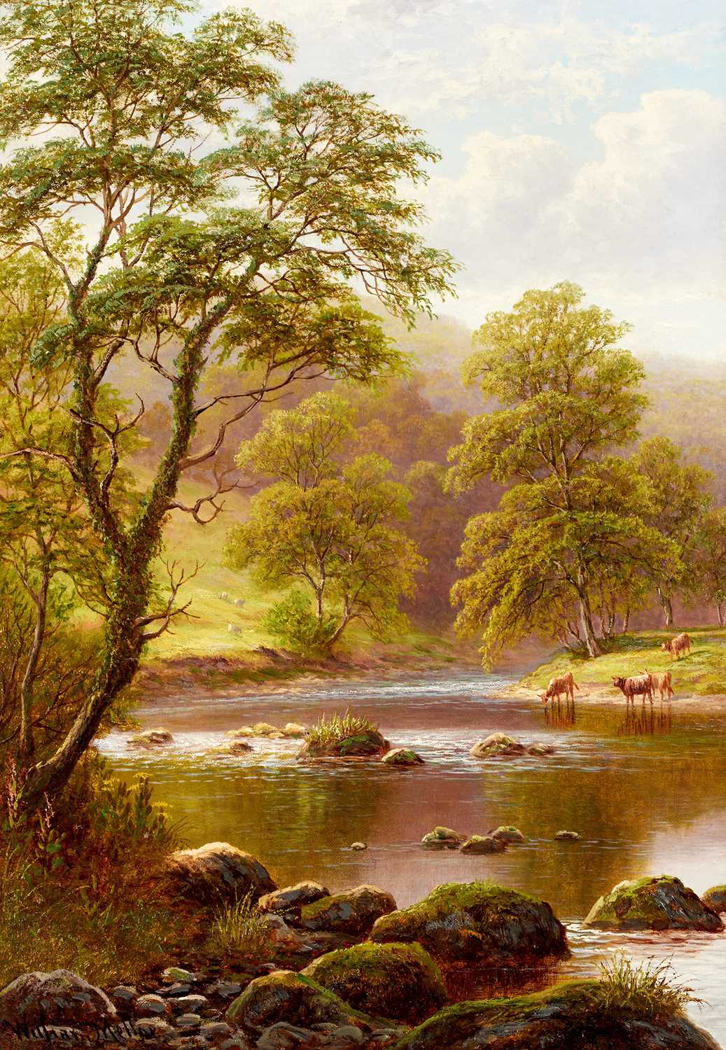 Lot 1097 - William Mellor (1851-1931) "On the Wharfe,...