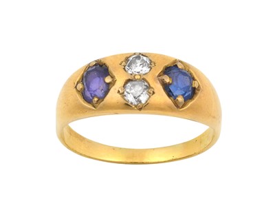 Lot 2118 - A Sapphire and Diamond Four Stone Ring the...