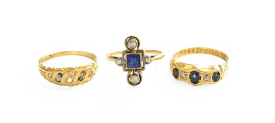 Lot 268 - An 18 Carat Gold Sapphire and Diamond Five...