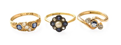 Lot 360 - A Victorian Sapphire, Diamond and Pearl...