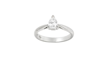 Lot 2055 - A Platinum Diamond Solitaire Ring the pear cut...