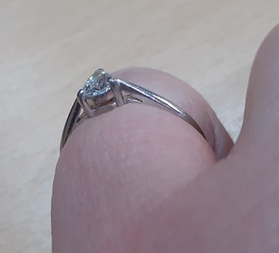 Lot 2055 - A Platinum Diamond Solitaire Ring the pear cut...