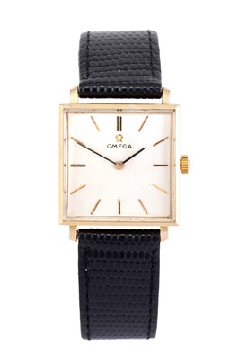 Lot 2409 - Omega: A 14 Carat Gold Wristwatch, signed...