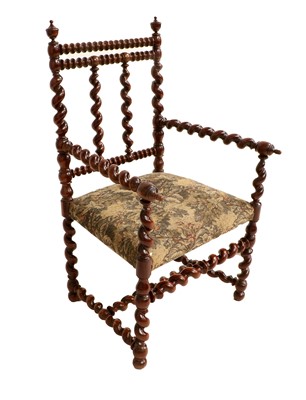 Lot 724 - A Late 19th Century Yewwood Open Armchair,...